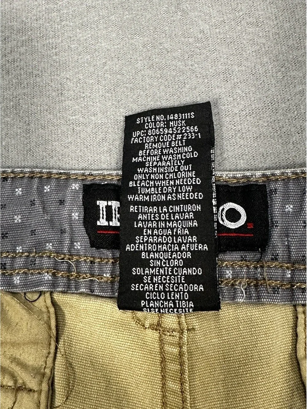 Iron Co Mens Cargo Casual Shorts Size 40 Khaki Beige Stretch Cotton Utilit